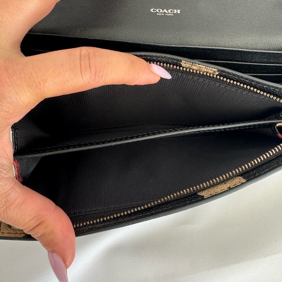 Coach Slim Envelope Wallet On Chain In Floral Print Leather Gunmetal Hardware - Picture 8 of 14